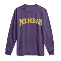 Michigan Fan Long Sleeve Shirt Yellow Bold Sport State Letters Game Day