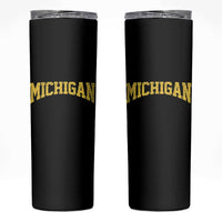 Michigan Fan Skinny Tumbler Yellow Bold Sport State Letters Game Day