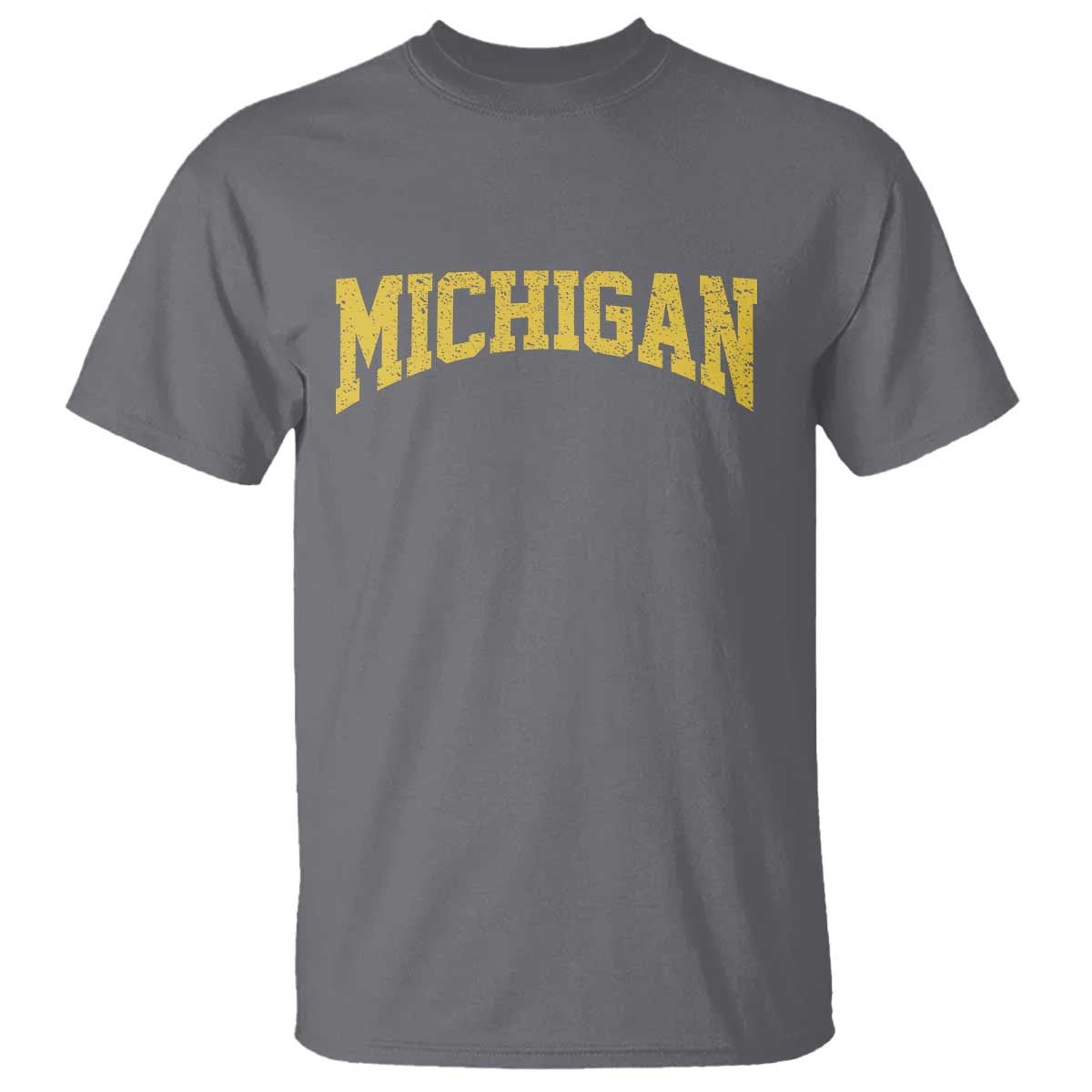 Michigan Fan T Shirt Yellow Bold Sport State Letters Game Day
