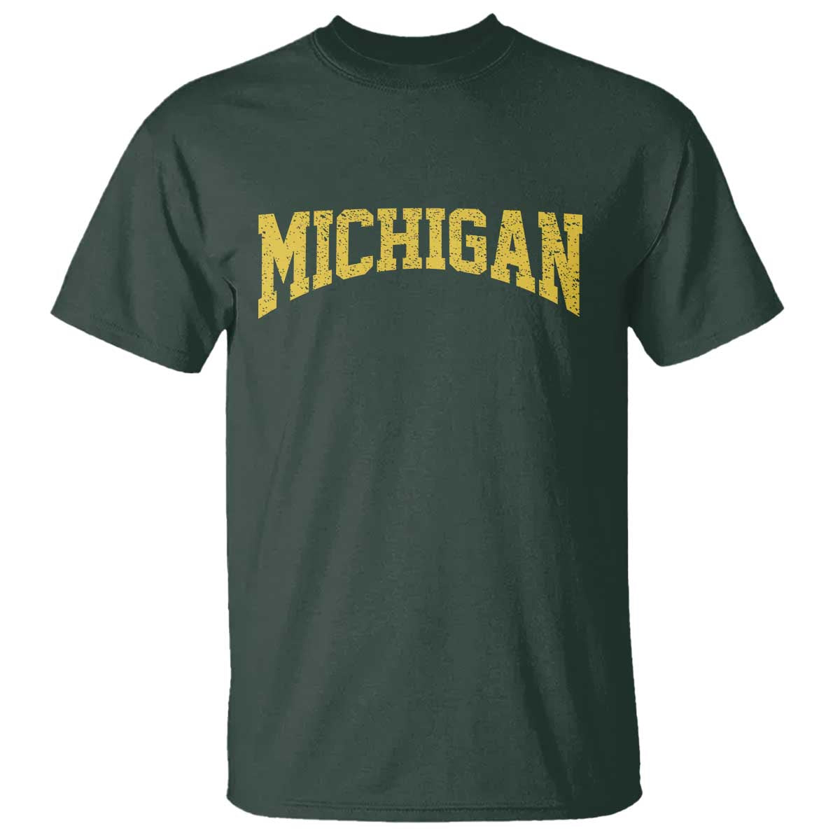 Michigan Fan T Shirt Yellow Bold Sport State Letters Game Day