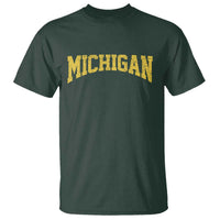 Michigan Fan T Shirt Yellow Bold Sport State Letters Game Day
