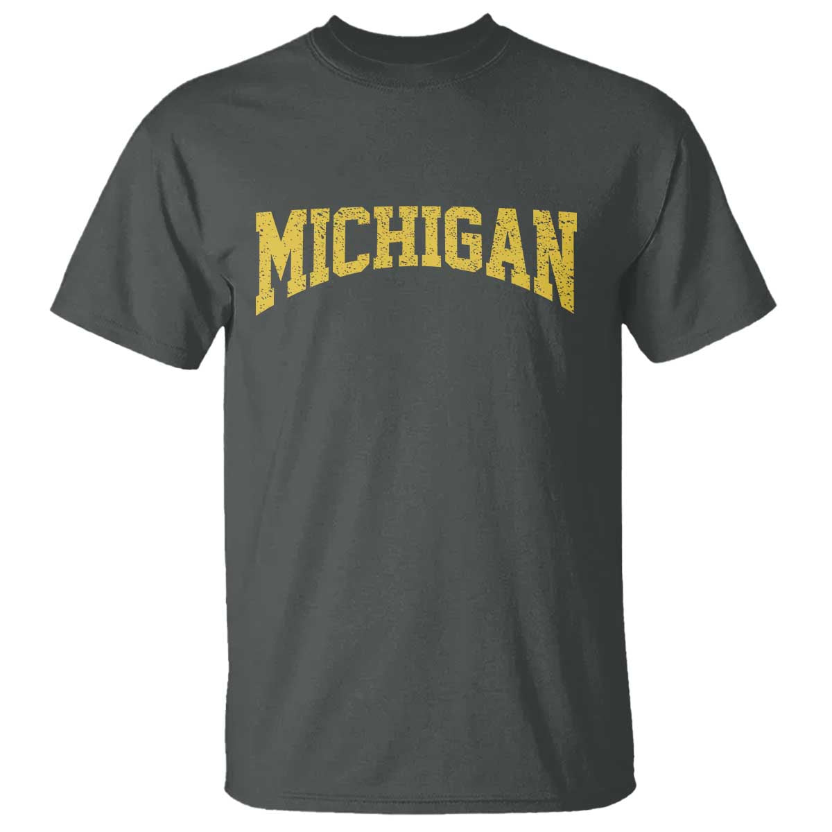 Michigan Fan T Shirt Yellow Bold Sport State Letters Game Day