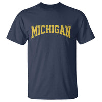 Michigan Fan T Shirt Yellow Bold Sport State Letters Game Day