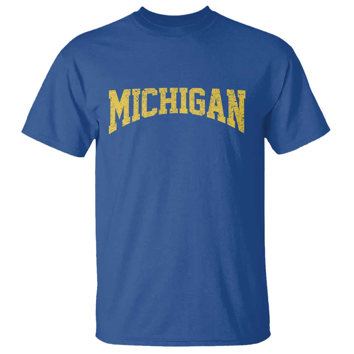 Michigan Fan T Shirt Yellow Bold Sport State Letters Game Day