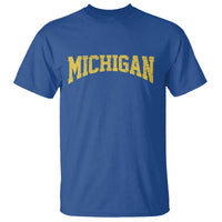 Michigan Fan T Shirt Yellow Bold Sport State Letters Game Day