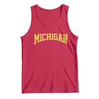 Michigan Fan Tank Top Yellow Bold Sport State Letters Game Day