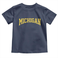 Michigan Fan Toddler T Shirt Yellow Bold Sport State Letters Game Day
