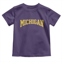 Michigan Fan Toddler T Shirt Yellow Bold Sport State Letters Game Day