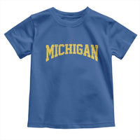 Michigan Fan Toddler T Shirt Yellow Bold Sport State Letters Game Day