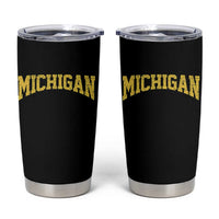 Michigan Fan Tumbler Cup Yellow Bold Sport State Letters Game Day