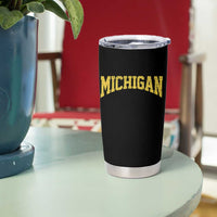 Michigan Fan Tumbler Cup Yellow Bold Sport State Letters Game Day