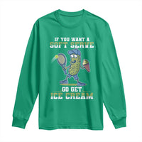 Funny Pickeball Long Sleeve Shirt If You Want A Soft Serve Go Get Ice Cream Paddle - Wonder Print Shop