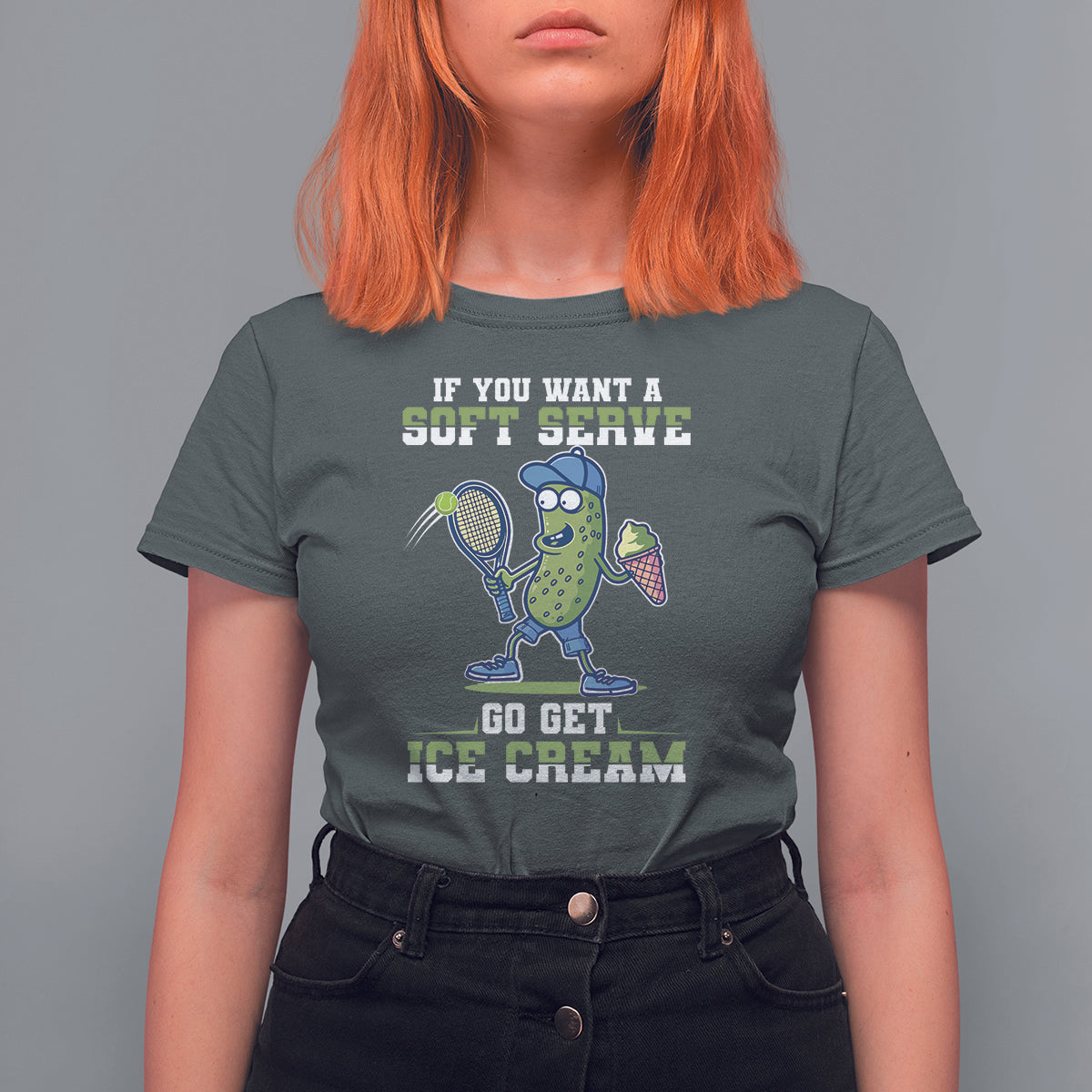 Funny Pickeball T Shirt For Women If You Want A Soft Serve Go Get Ice Cream Paddle - Wonder Print Shop