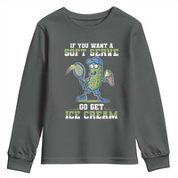 Funny Pickeball Youth Sweatshirt If You Want A Soft Serve Go Get Ice Cream Paddle - Wonder Print Shop