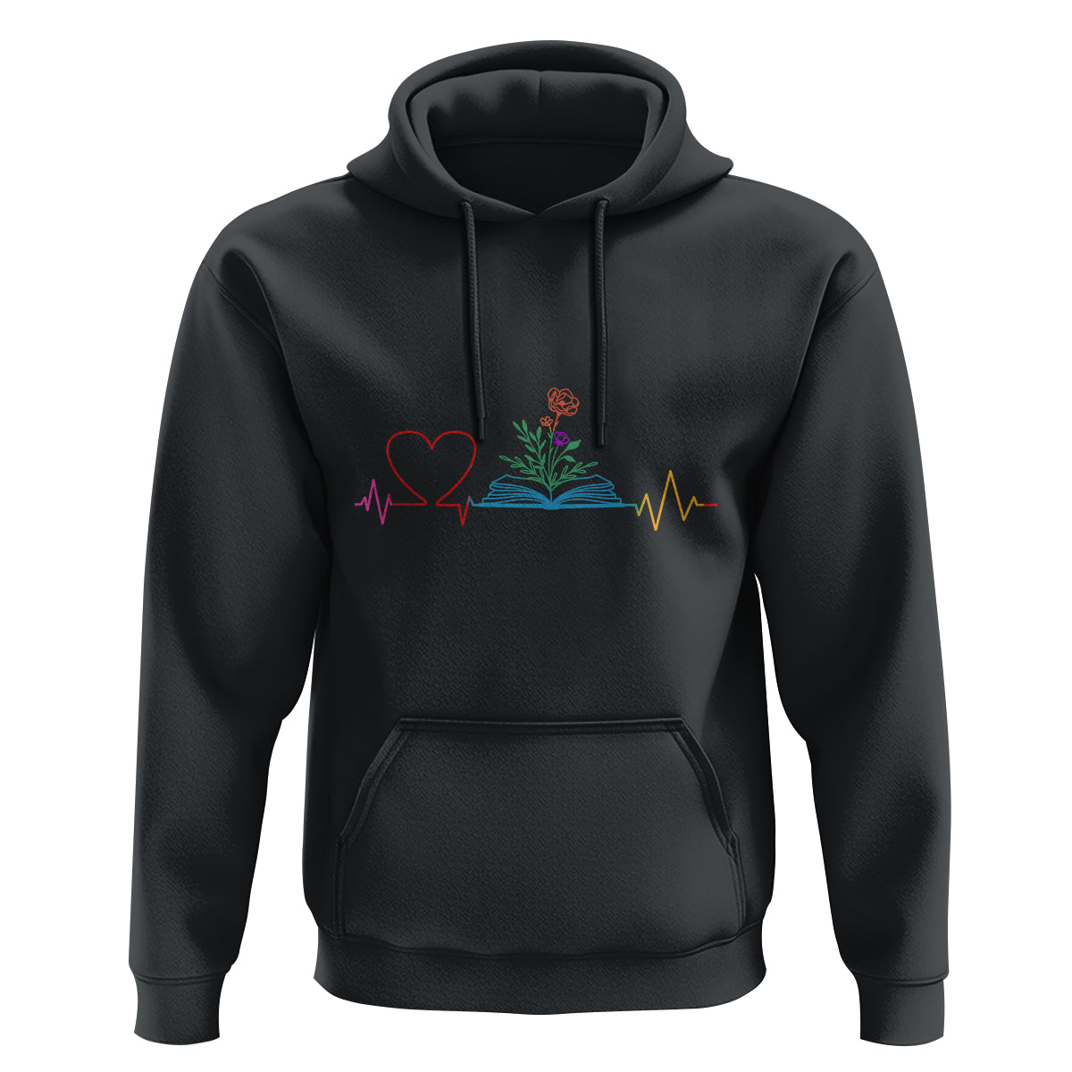 Floral Book Hoodie Literature Heart For Books Lover - Wonder Print Shop