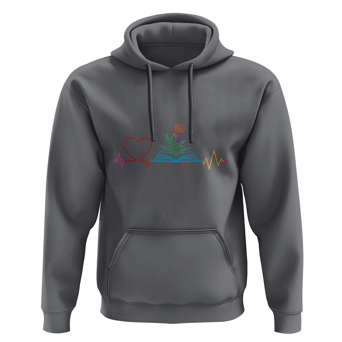 Floral Book Hoodie Literature Heart For Books Lover - Wonder Print Shop