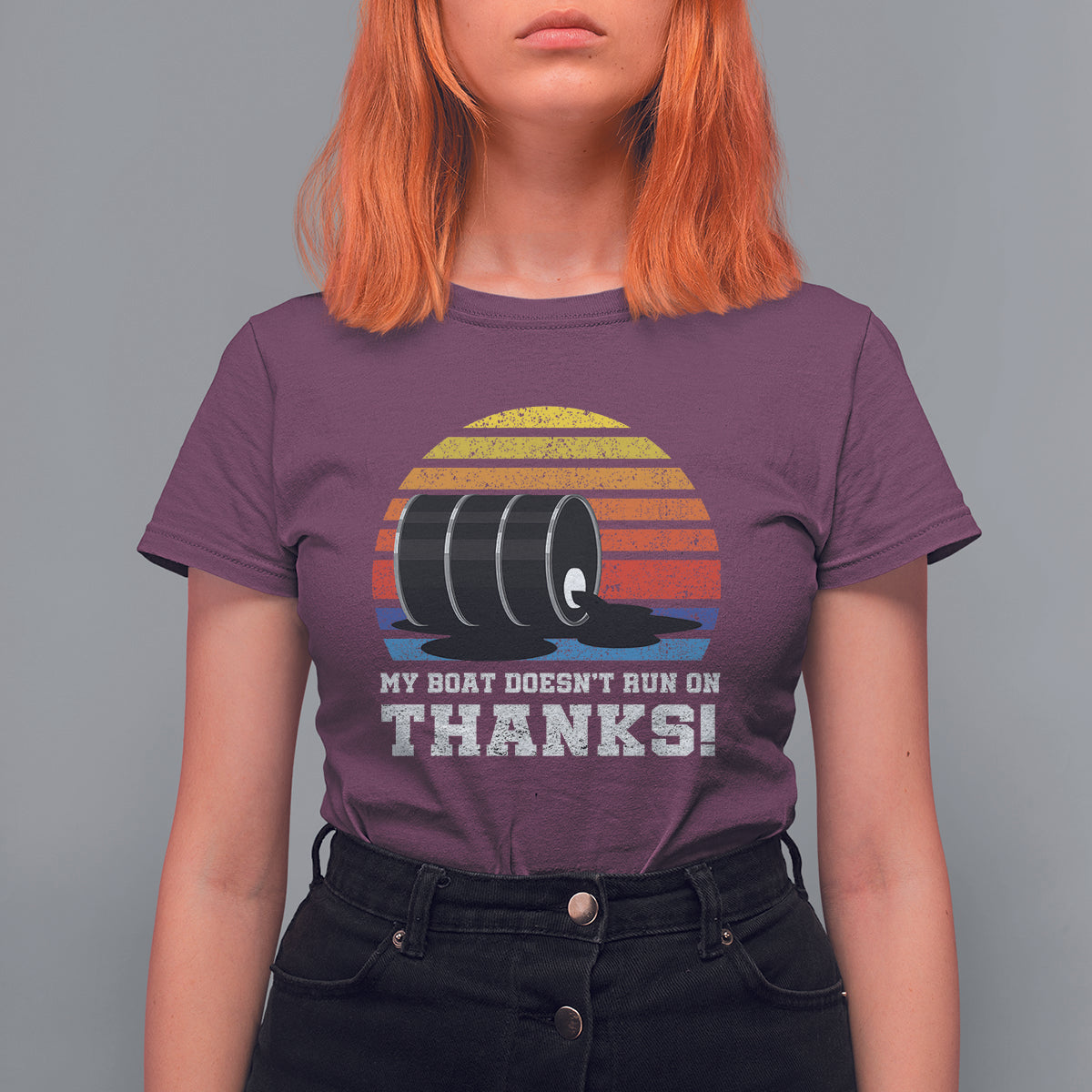 Funny Watercraft T Shirt For Women My Boat Doesn't Run On Thanks Expensive Gas Joke - Wonder Print Shop