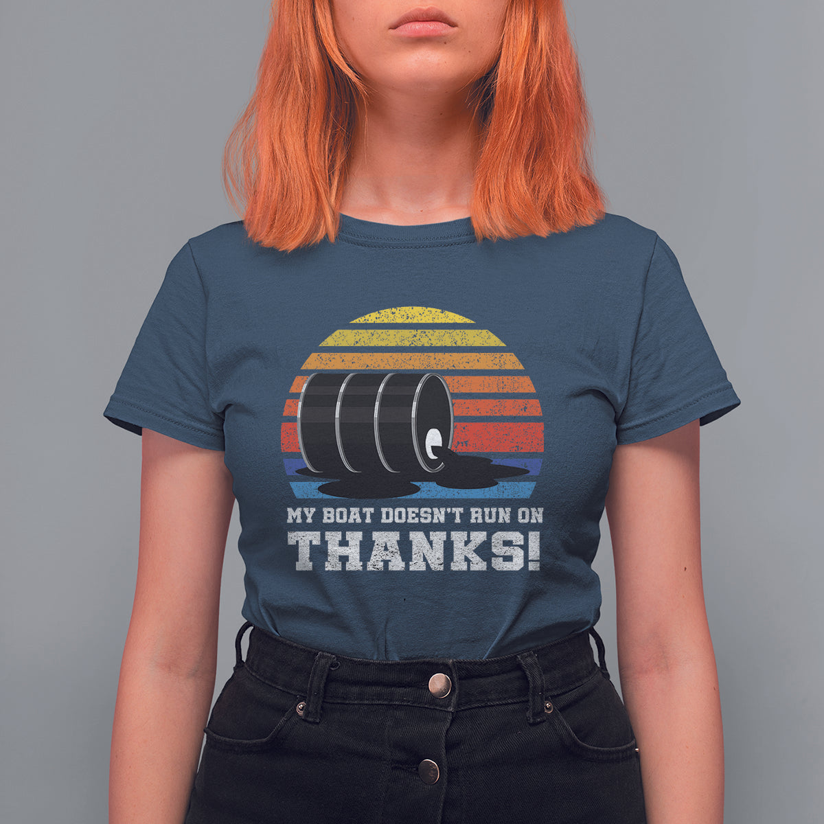 Funny Watercraft T Shirt For Women My Boat Doesn't Run On Thanks Expensive Gas Joke - Wonder Print Shop