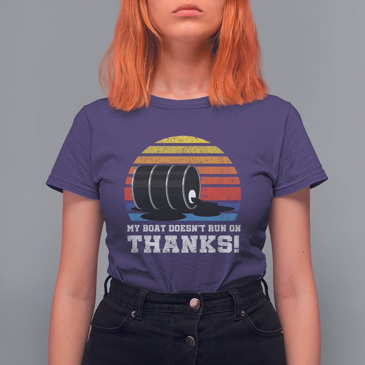 Funny Watercraft T Shirt For Women My Boat Doesn't Run On Thanks Expensive Gas Joke - Wonder Print Shop