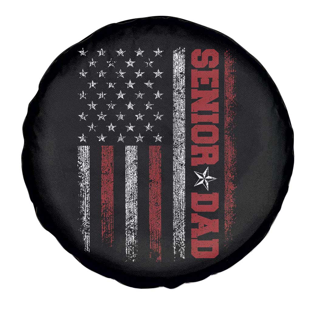 Senior Dad Spare Tire Cover Graduate Proud Dad Class of 2025 Vintage American Flag