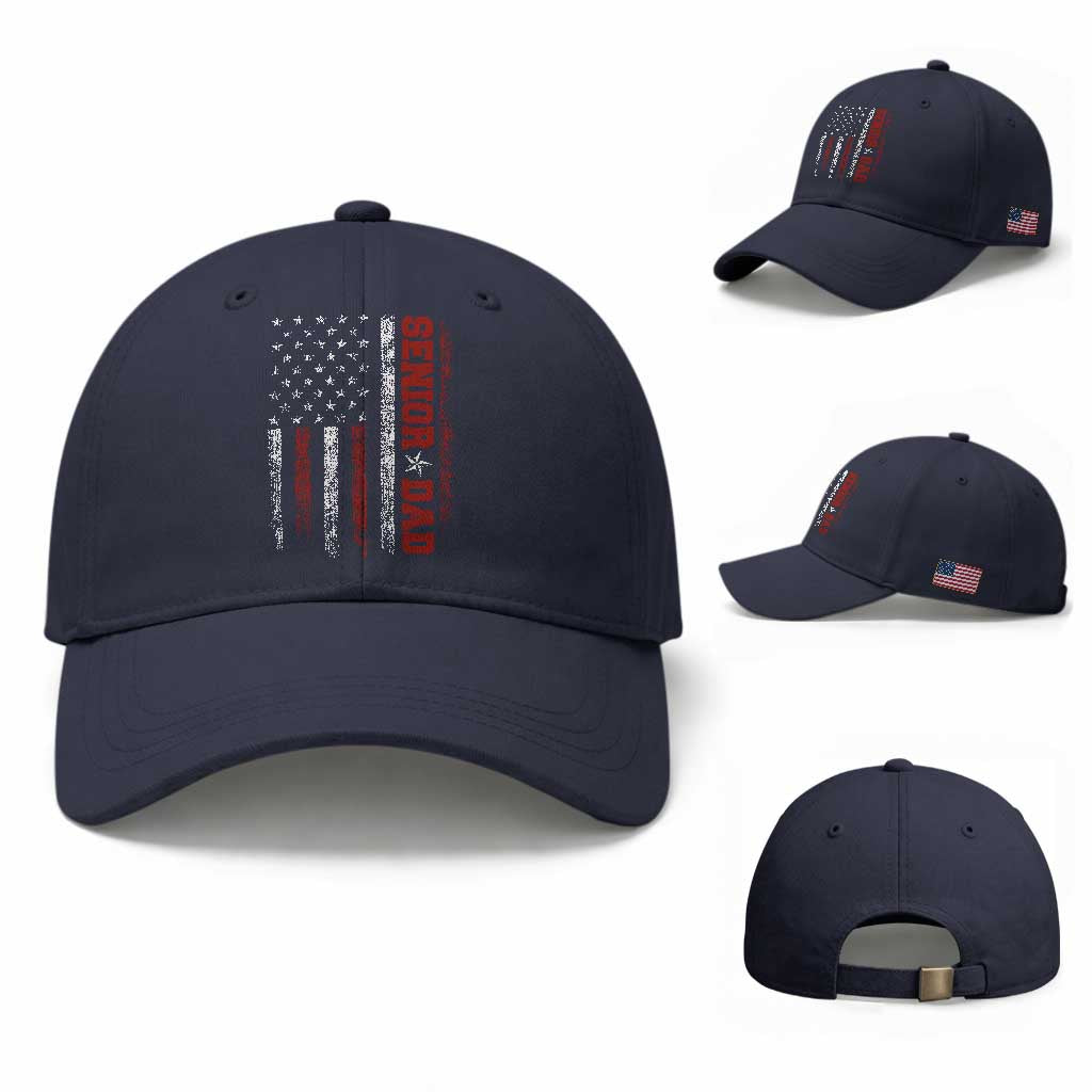 Senior Dad Baseball Cap Graduate Proud Dad Class of 2025 Vintage American Flag