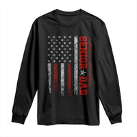 Senior Dad Long Sleeve Shirt Graduate Proud Dad Class of 2025 Vintage American Flag