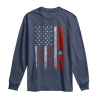 Senior Dad Long Sleeve Shirt Graduate Proud Dad Class of 2025 Vintage American Flag