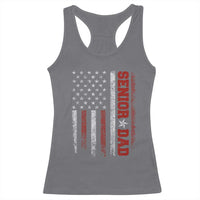 Senior Dad Racerback Tank Top Graduate Proud Dad Class of 2025 Vintage American Flag