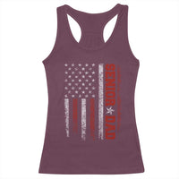 Senior Dad Racerback Tank Top Graduate Proud Dad Class of 2025 Vintage American Flag