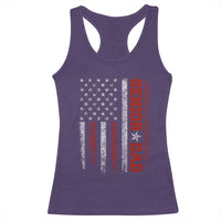 Senior Dad Racerback Tank Top Graduate Proud Dad Class of 2025 Vintage American Flag