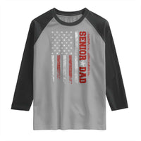 Senior Dad Raglan Shirt Graduate Proud Dad Class of 2025 Vintage American Flag
