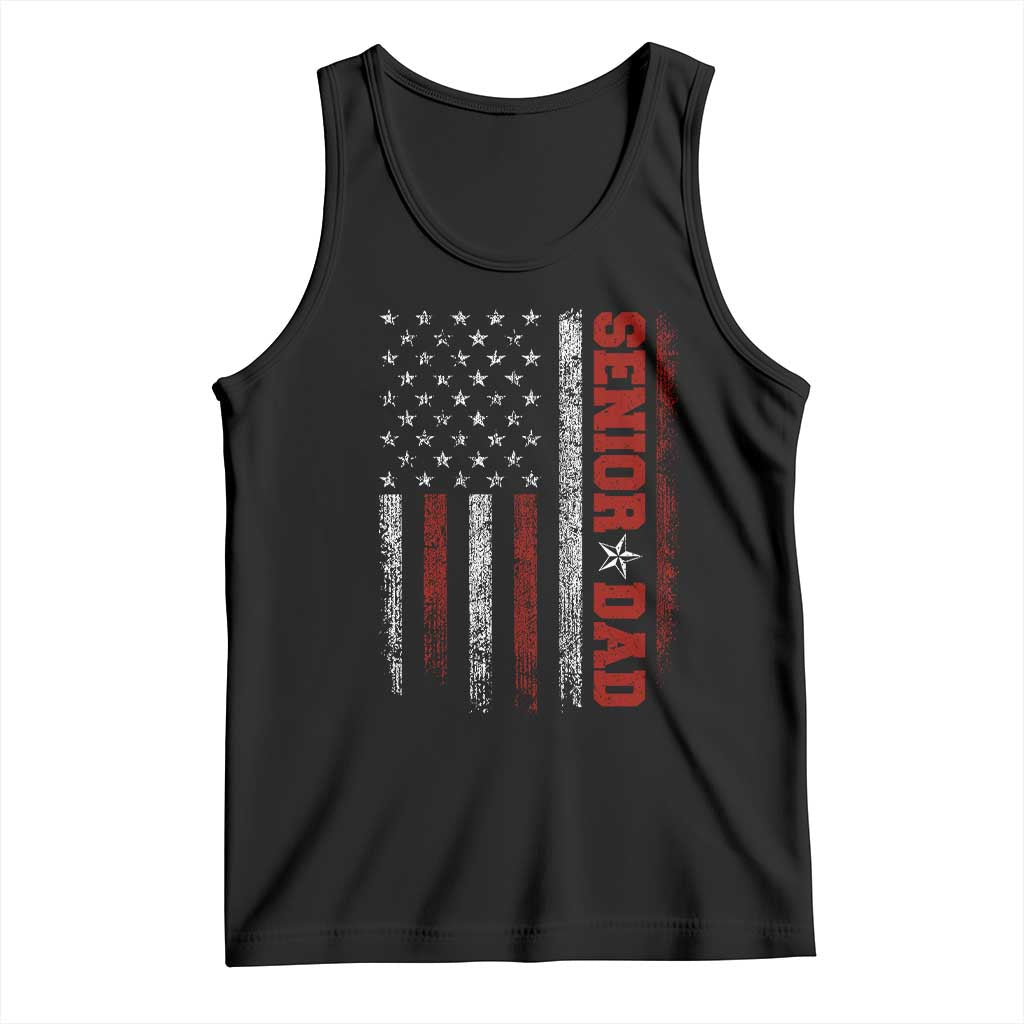 Senior Dad Tank Top Graduate Proud Dad Class of 2025 Vintage American Flag