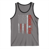 Senior Dad Tank Top Graduate Proud Dad Class of 2025 Vintage American Flag