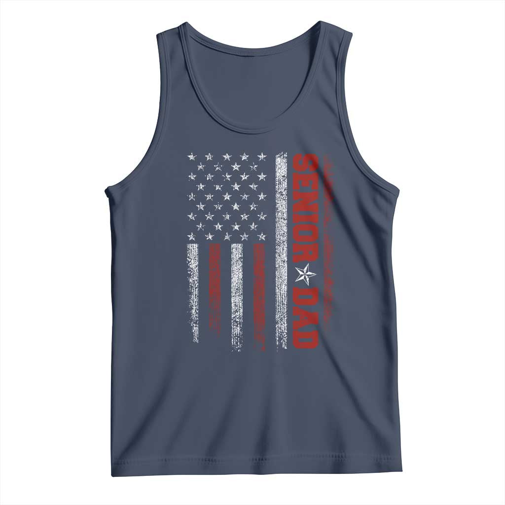 Senior Dad Tank Top Graduate Proud Dad Class of 2025 Vintage American Flag