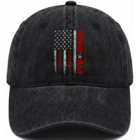 Senior Dad Washed Cotton Baseball Cap Graduate Proud Dad Class of 2025 Vintage American Flag