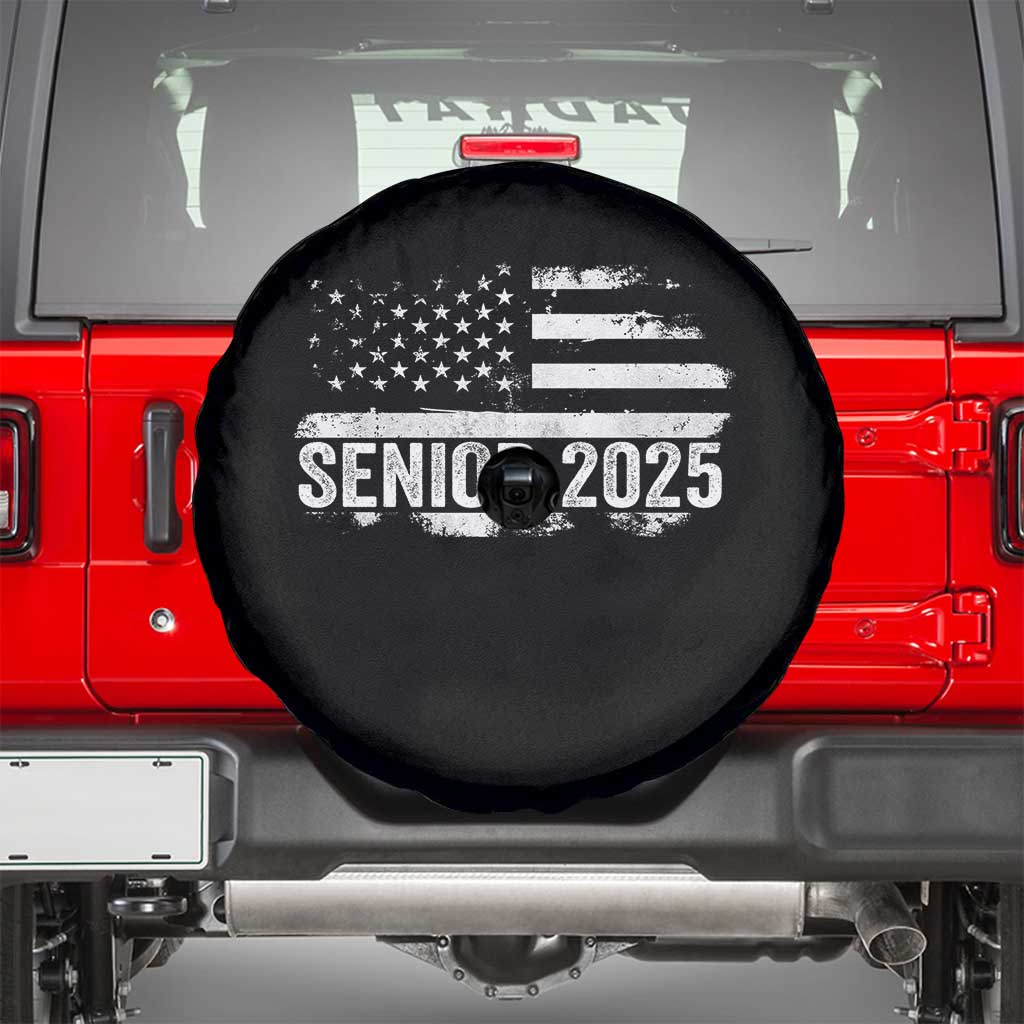 Senior 2025 Graduation Spare Tire Cover Class Of 2025 Vintage American Flag