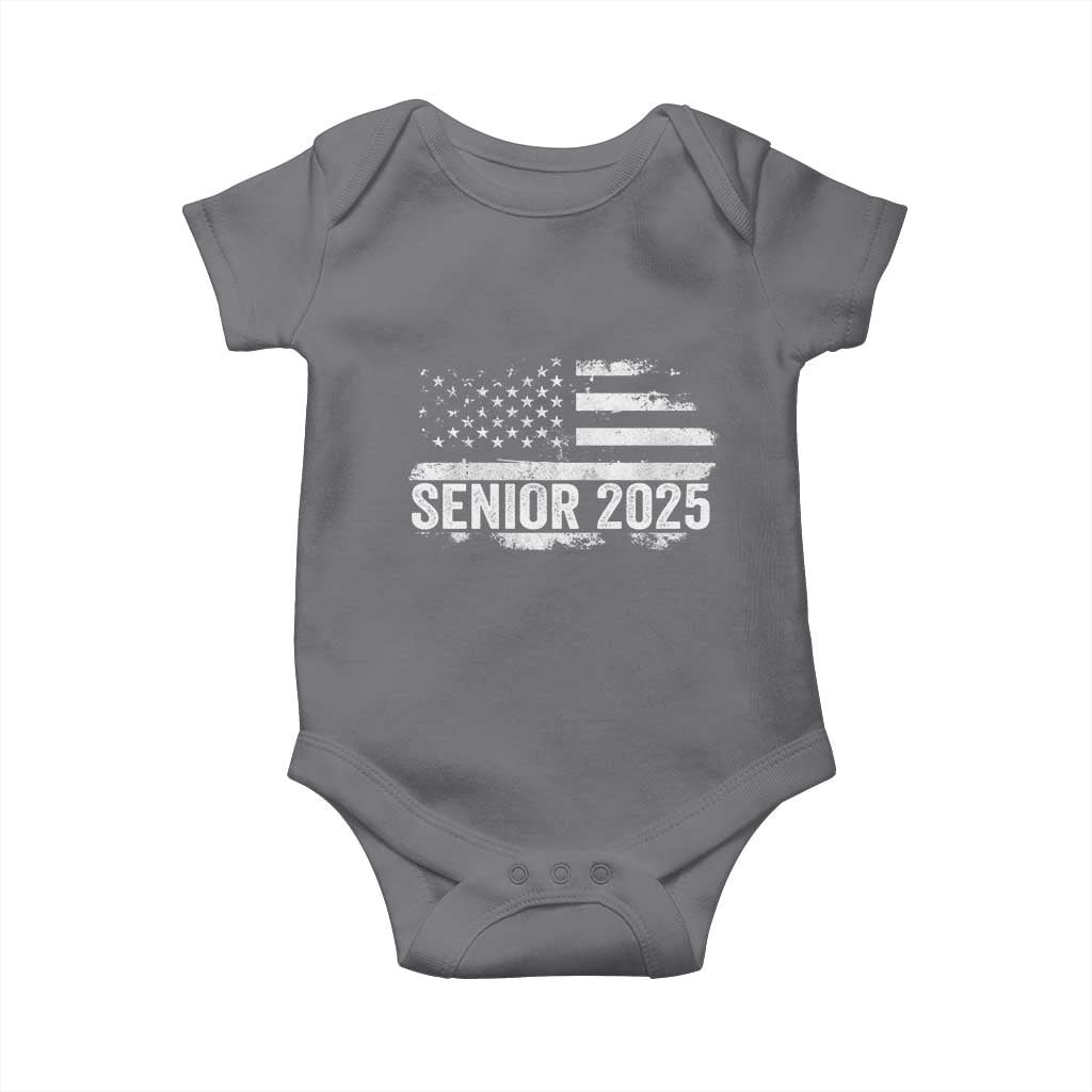 Senior 2025 Graduation Baby Onesie Class Of 2025 Vintage American Flag
