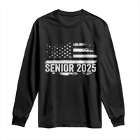 Senior 2025 Graduation Long Sleeve Shirt Class Of 2025 Vintage American Flag