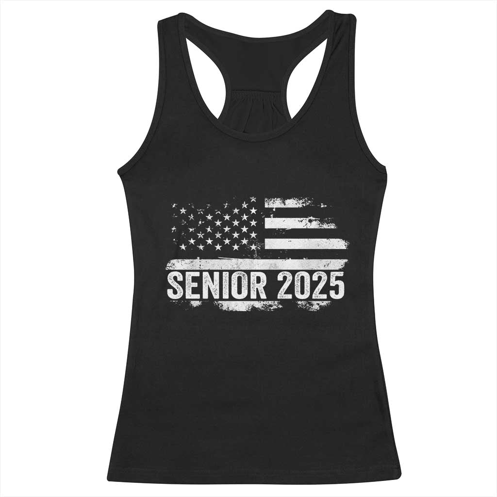 Senior 2025 Graduation Racerback Tank Top Class Of 2025 Vintage American Flag