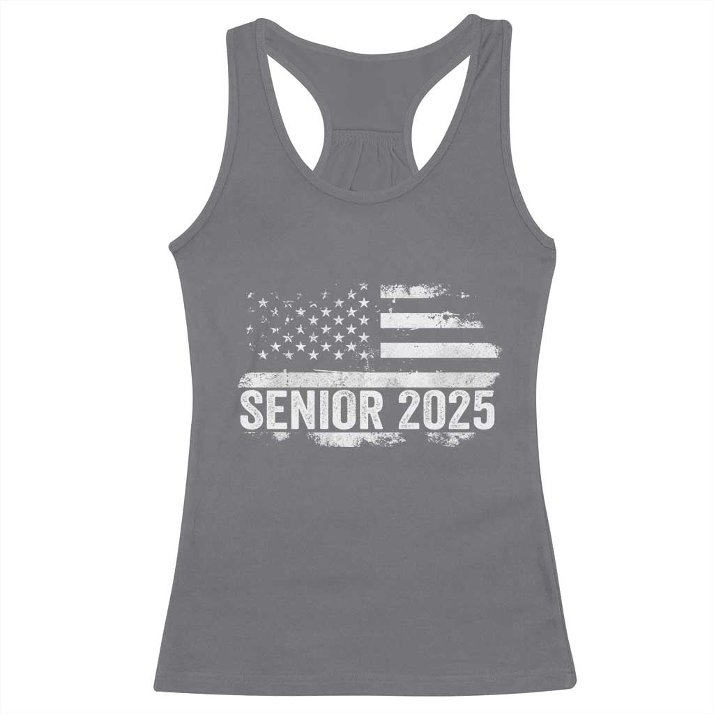 Senior 2025 Graduation Racerback Tank Top Class Of 2025 Vintage American Flag