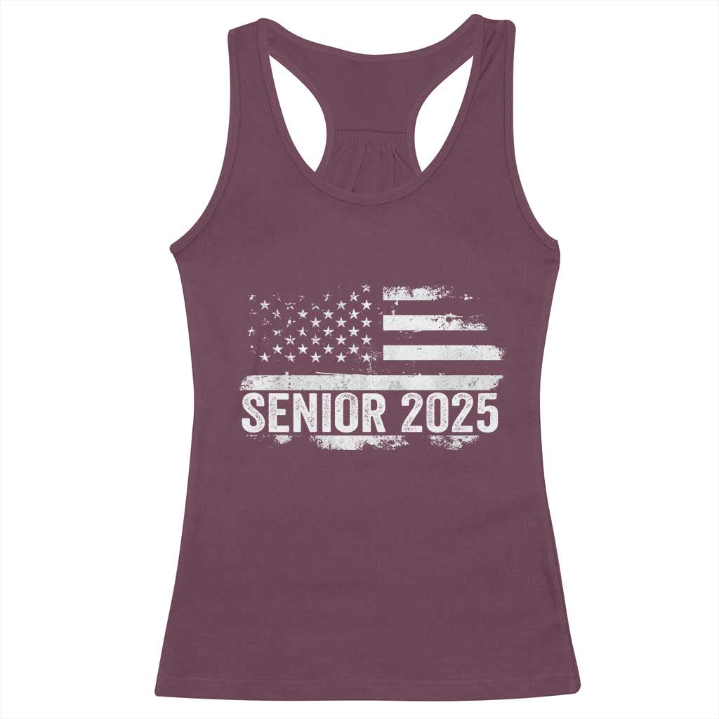 Senior 2025 Graduation Racerback Tank Top Class Of 2025 Vintage American Flag