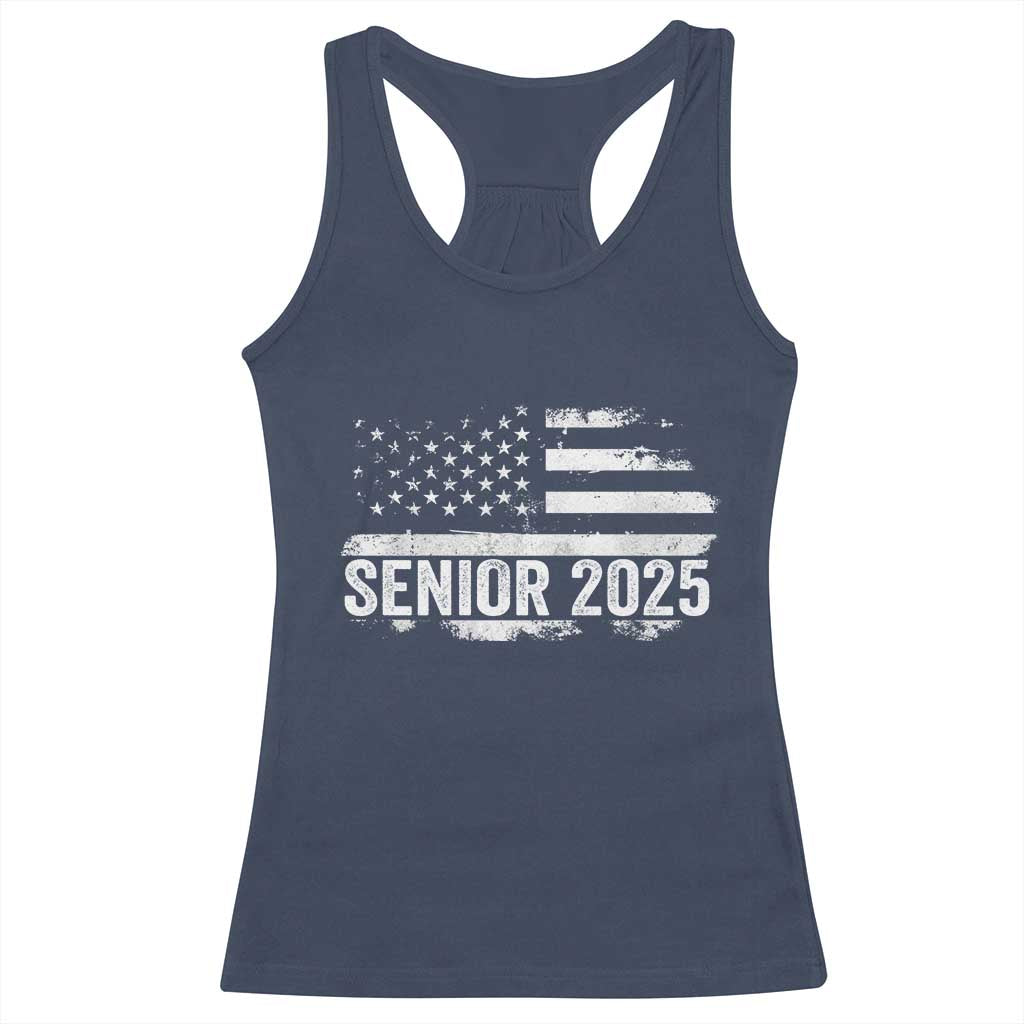 Senior 2025 Graduation Racerback Tank Top Class Of 2025 Vintage American Flag