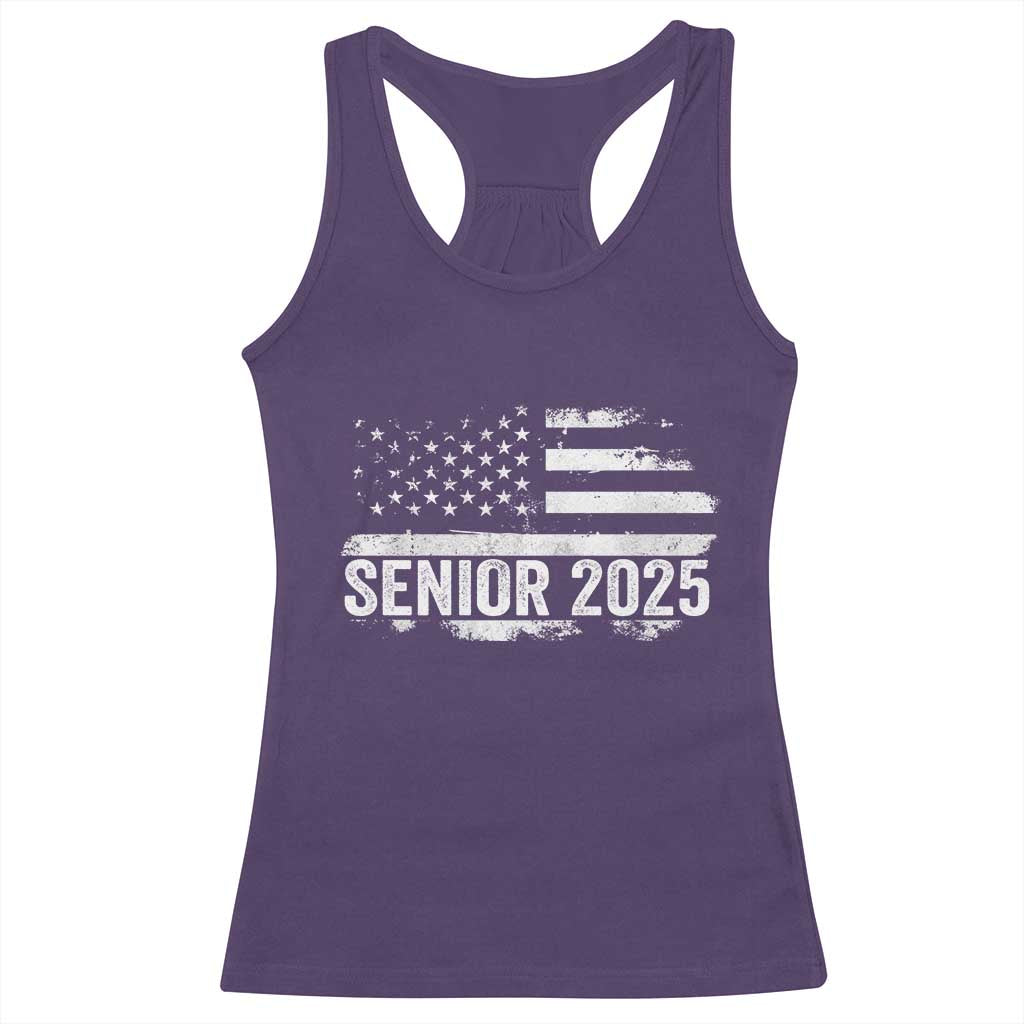 Senior 2025 Graduation Racerback Tank Top Class Of 2025 Vintage American Flag
