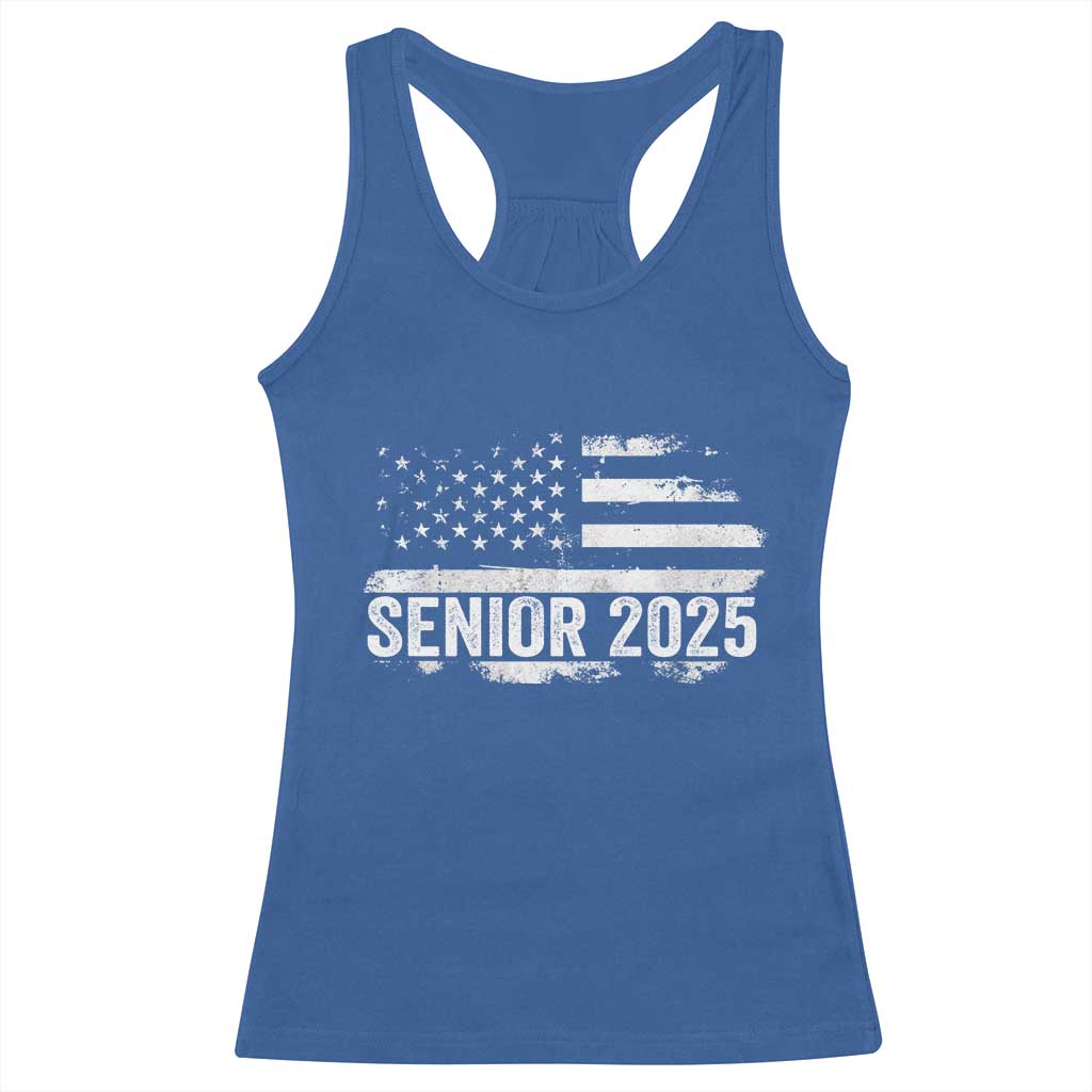 Senior 2025 Graduation Racerback Tank Top Class Of 2025 Vintage American Flag