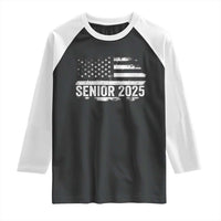 Senior 2025 Graduation Raglan Shirt Class Of 2025 Vintage American Flag