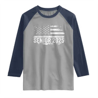 Senior 2025 Graduation Raglan Shirt Class Of 2025 Vintage American Flag