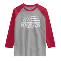 Senior 2025 Graduation Raglan Shirt Class Of 2025 Vintage American Flag