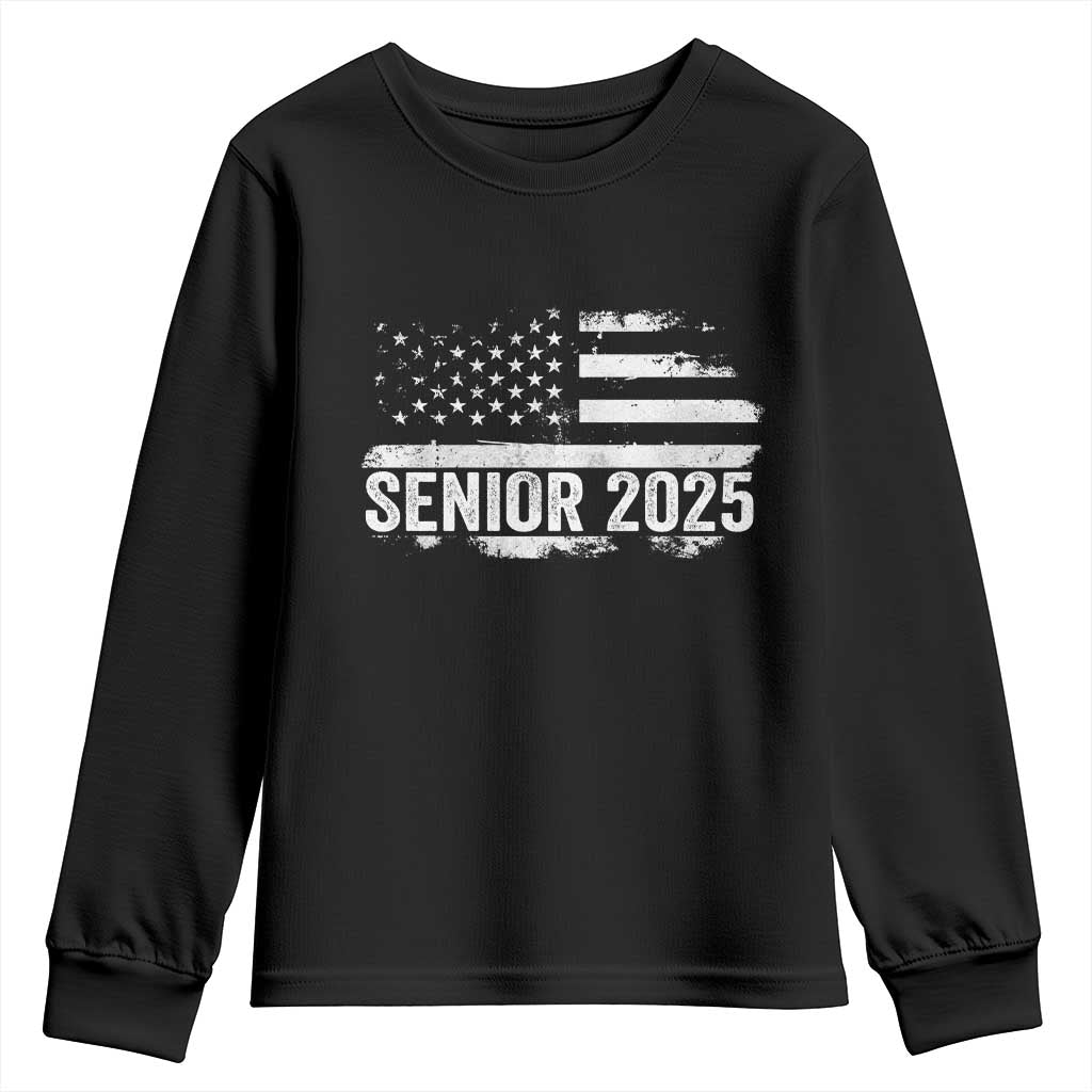 Senior 2025 Graduation Youth Sweatshirt Class Of 2025 Vintage American Flag