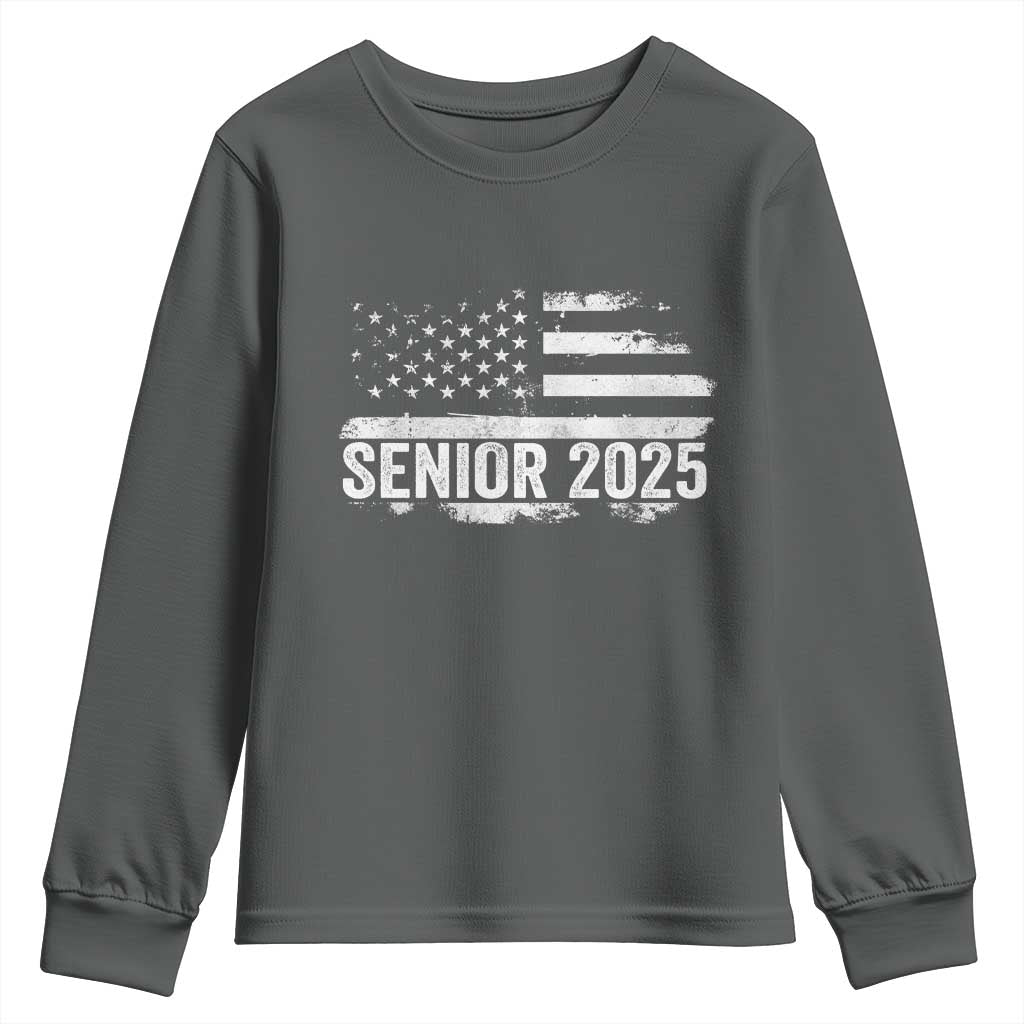 Senior 2025 Graduation Youth Sweatshirt Class Of 2025 Vintage American Flag