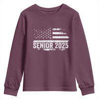 Senior 2025 Graduation Youth Sweatshirt Class Of 2025 Vintage American Flag